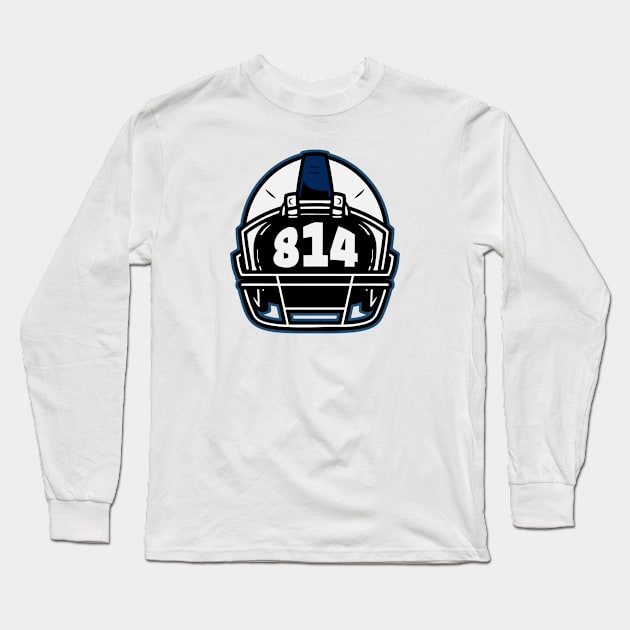 Retro Football Helmet 814 Area Code State College Pennsylvania Football Long Sleeve T-Shirt by SLAG_Creative